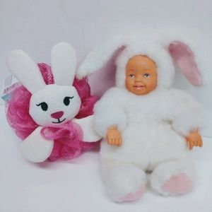 Anne Geddes Bunny Doll Loofah & Headband